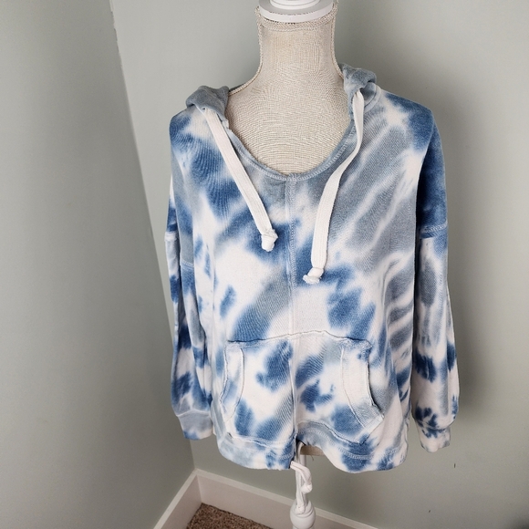 Ocean Drive Tie Dye Fleece Cropped Hoodie Size Small - Picture 1 of 8